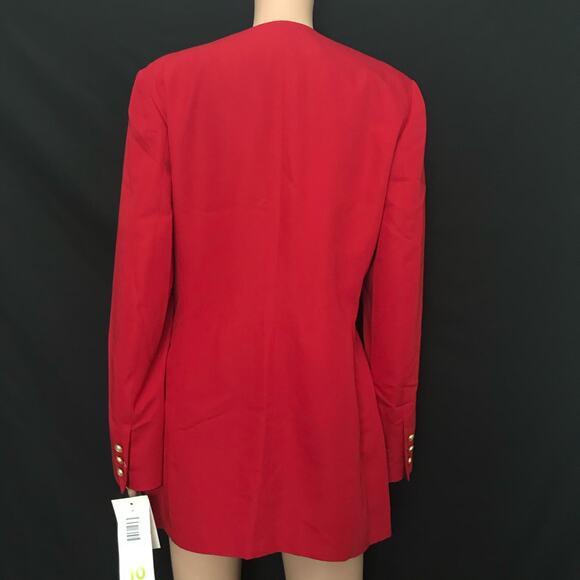 NEW Liz Claiborne Collection Vintage Red Smooth Sailing 3 Button Blazer 10 - Picture 4 of 9